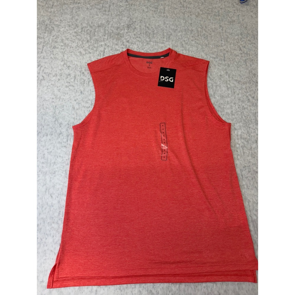 DSG Mens Movement Tank Cabana Coral Heather Small Moisture Wicking NWT CKP8091CN